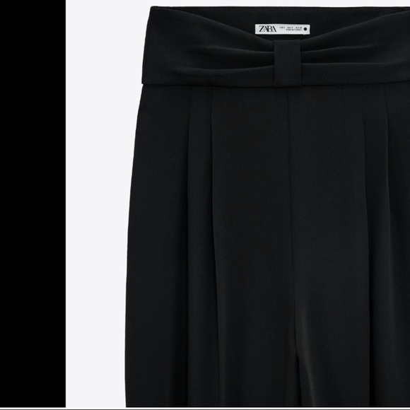 NWT Zara Limited Edition Bow Waist Harem Balloon Wide Pants Black Medium M - Picture 2 of 4